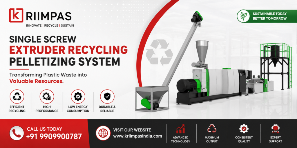 Single Screw Extruder Recycling Pelletizing System